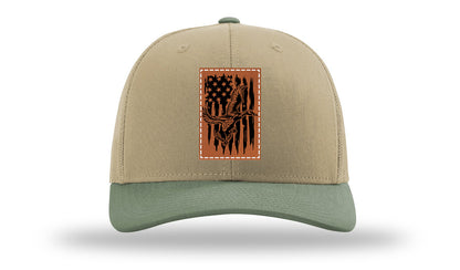 Duck Flag Leather Patch Richardson 112 Hat-Khaki / Loden - CMB