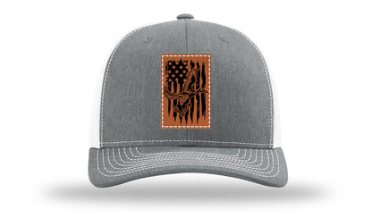 Duck Flag Leather Patch Richardson 112 Hat-Heather Grey / White