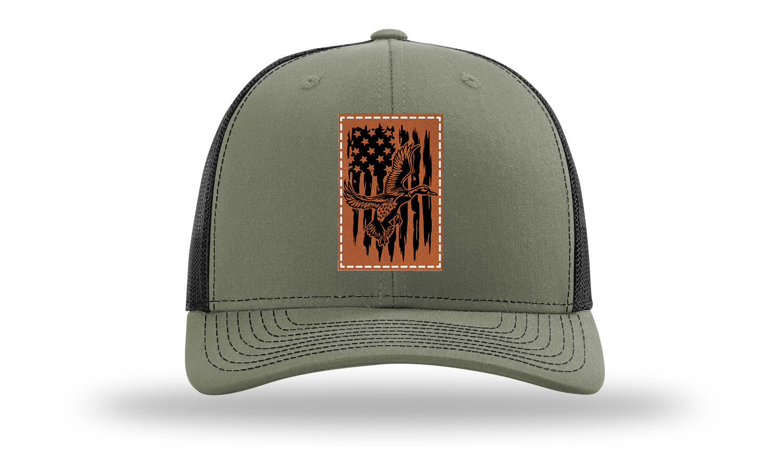 Duck Flag Leather Patch Richardson 112 Hat-Loden / Black