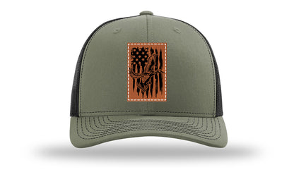 Duck Flag Leather Patch Richardson 112 Hat-Loden / Black