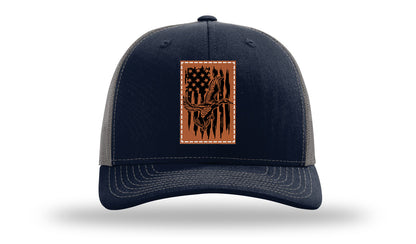 Duck Flag Leather Patch Richardson 112 Hat-Navy / Charcoal