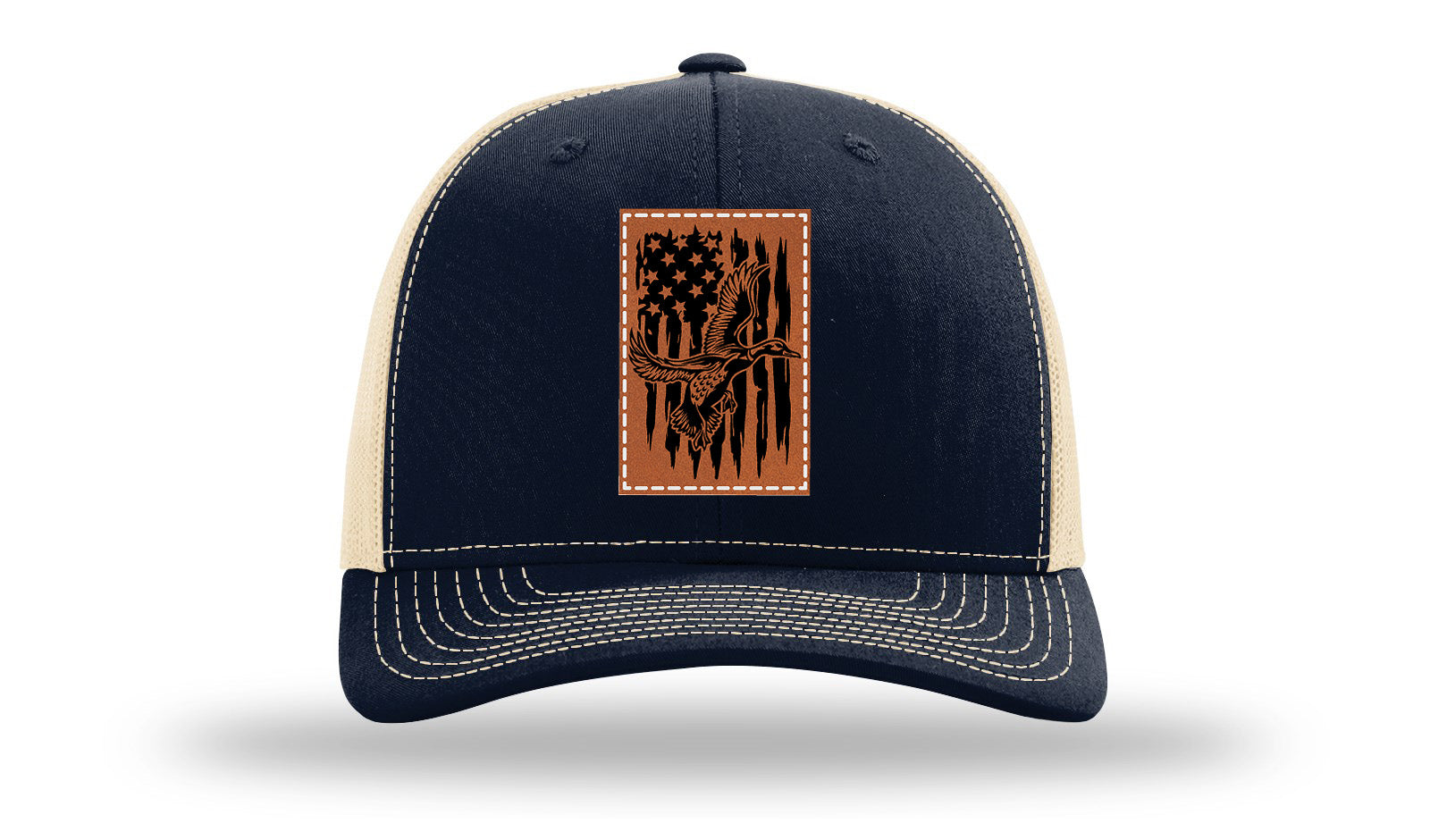 Duck Flag Leather Patch Richardson 112 Hat-Navy /  Khaki