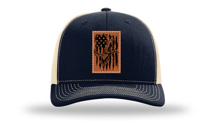 Duck Flag Leather Patch Richardson 112 Hat-Navy /  Khaki