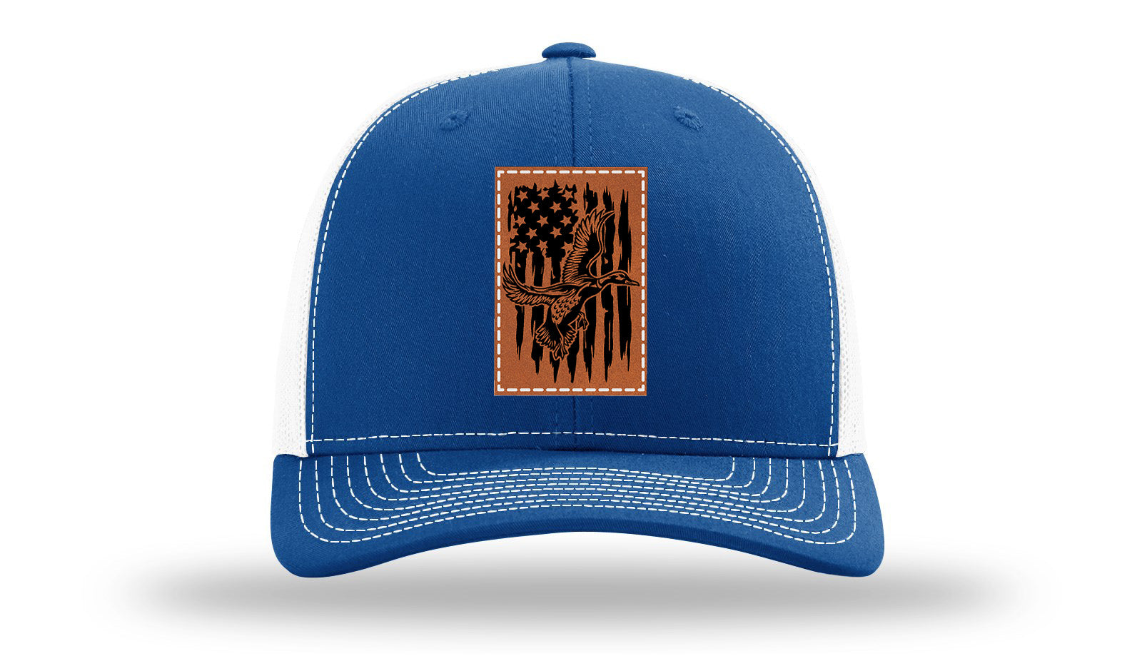 Duck Flag Leather Patch Richardson 112 Hat-Royal / White