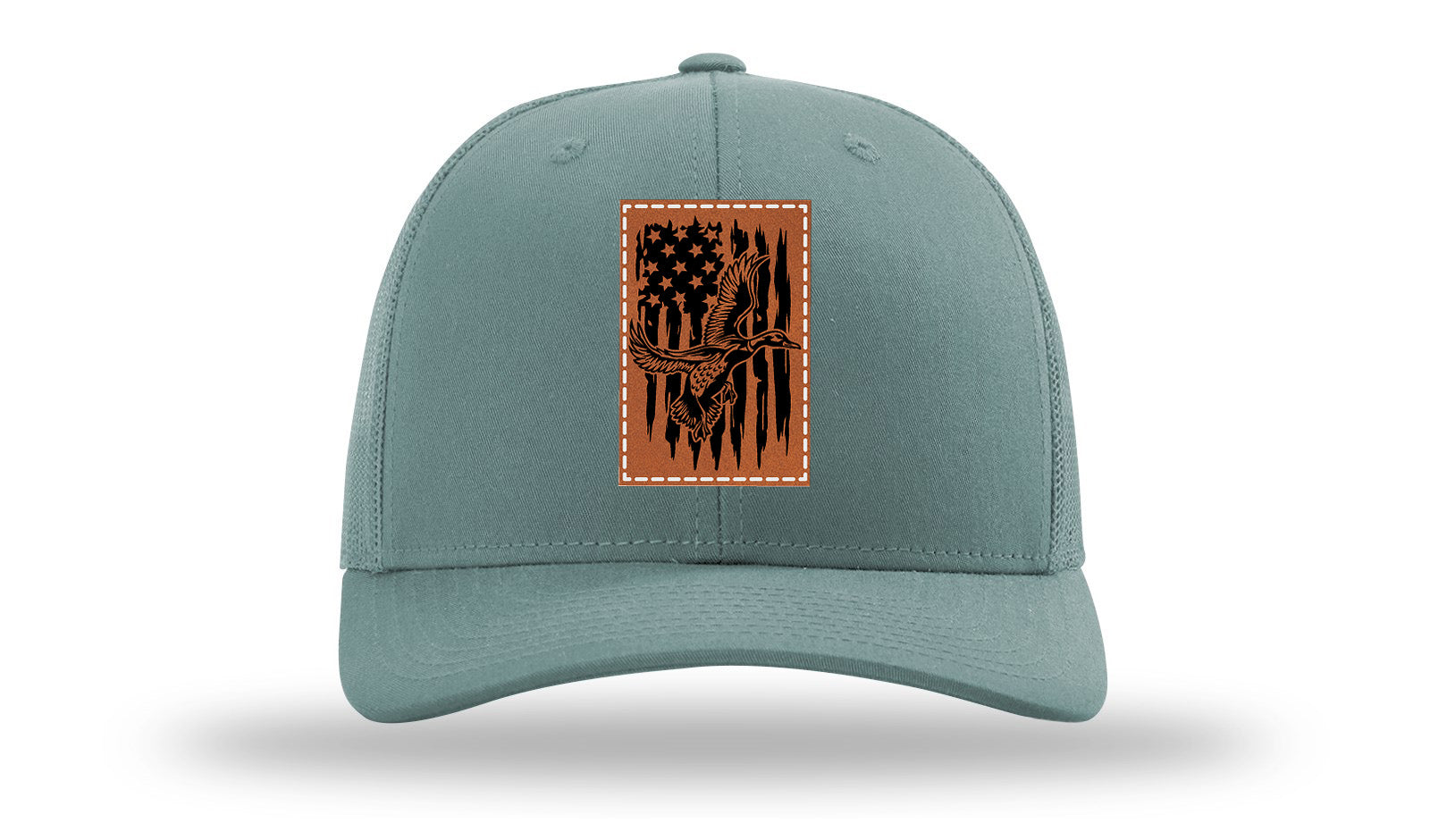 Duck Flag Leather Patch Richardson 112 Hat-Smoke Blue