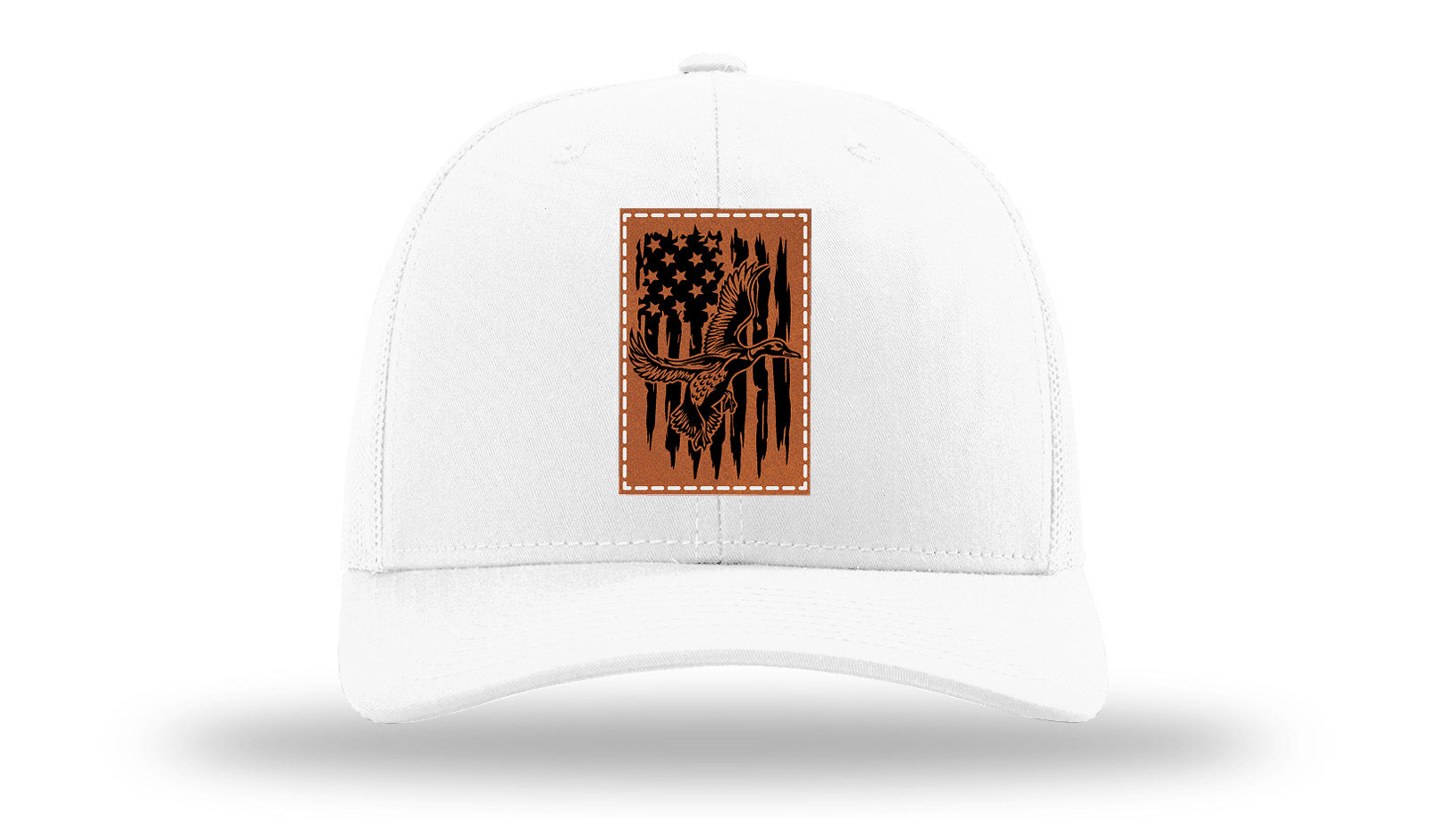 Duck Flag Leather Patch Richardson 112 Hat-White