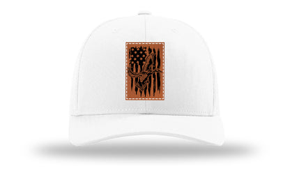 Duck Flag Leather Patch Richardson 112 Hat-White