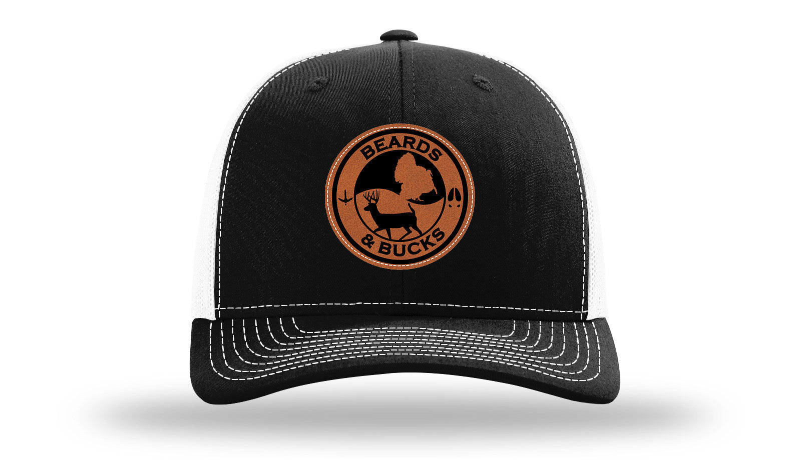 Beards & Bucks Leather Patch Richardson 112 Hat-Black / White