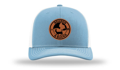 Beards & Bucks Leather Patch Richardson 112 Hat-Columbia Blue / White