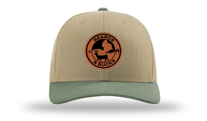 Beards & Bucks Leather Patch Richardson 112 Hat-Khaki / Loden - CMB