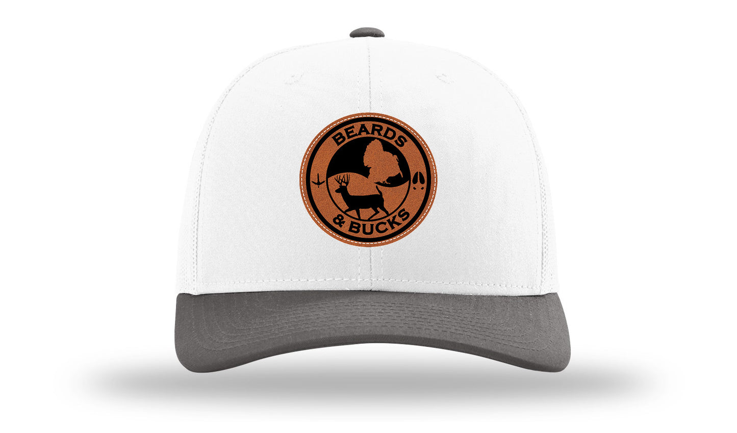 Beards & Bucks Leather Patch Richardson 112 Hat-White / Charcaol - CMB 