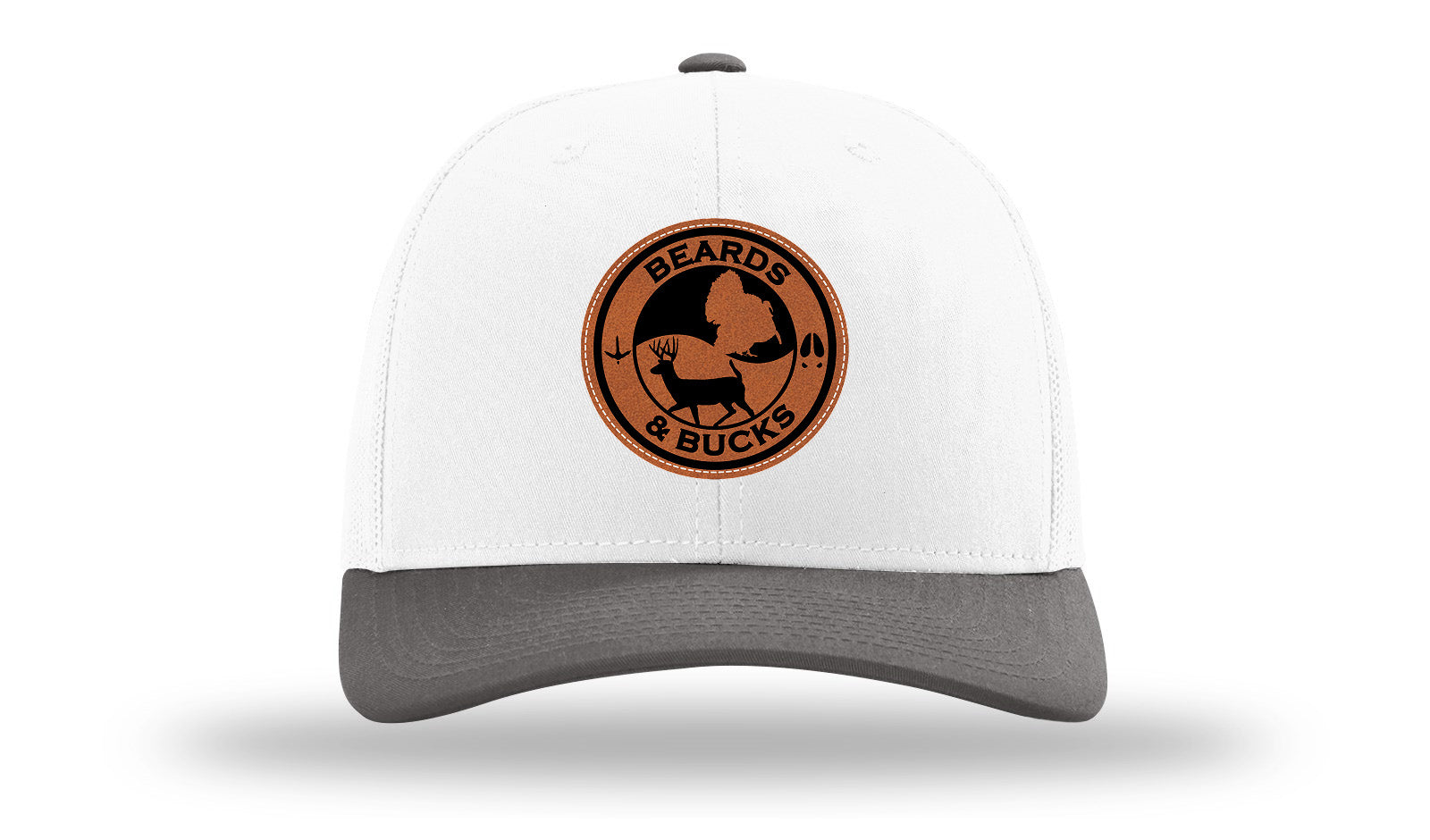 Beards & Bucks Leather Patch Richardson 112 Hat-White / Charcaol - CMB 