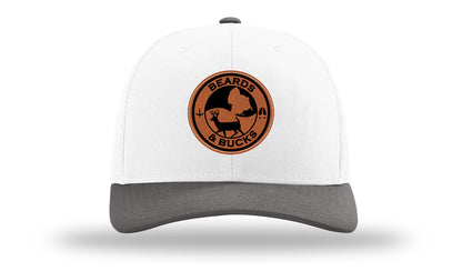 Beards & Bucks Leather Patch Richardson 112 Hat-White / Charcaol - CMB 