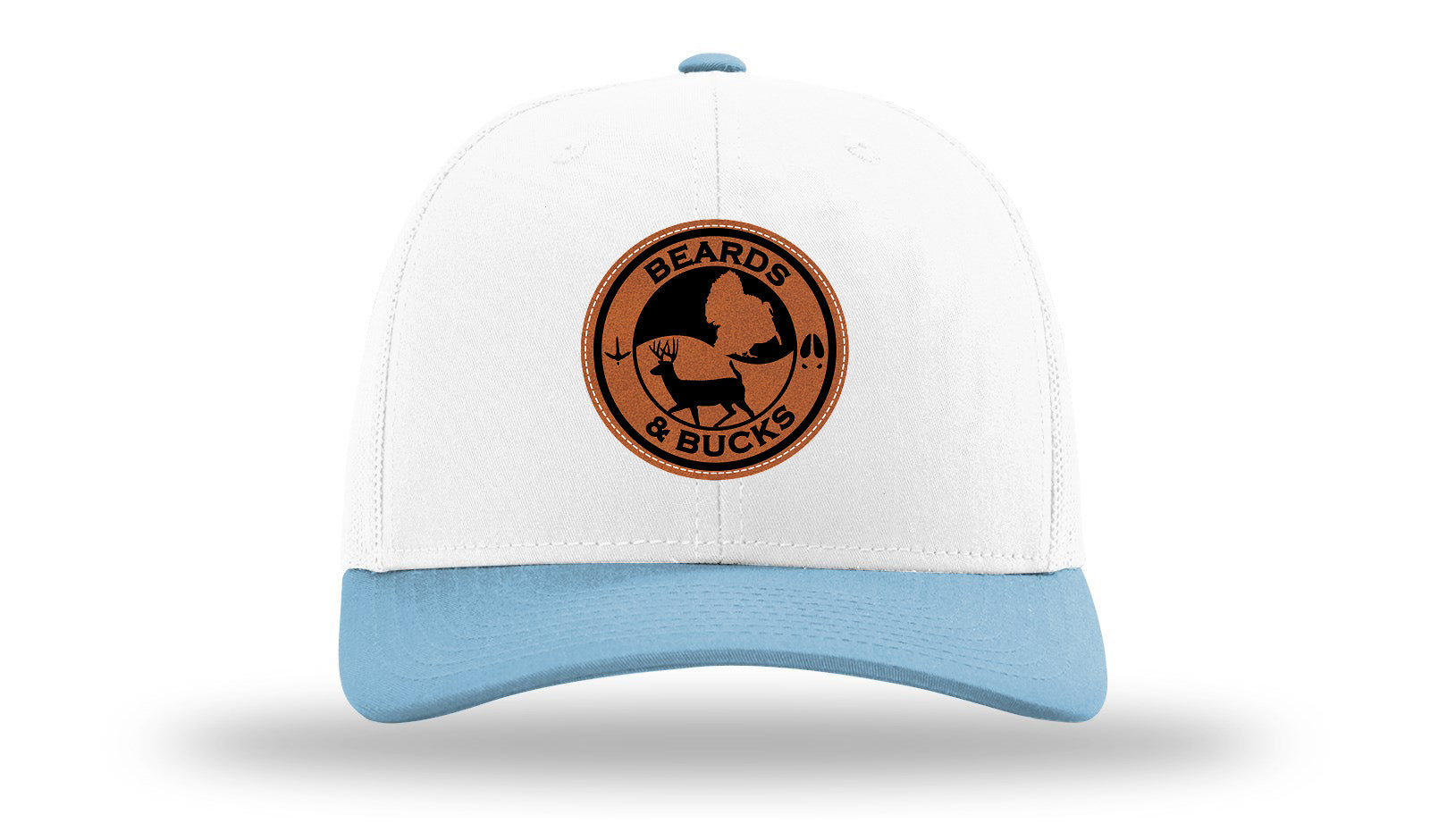 Beards & Bucks Leather Patch Richardson 112 Hat-White /Columbia Blue - CMB
