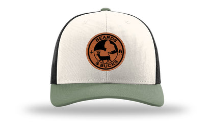 Beards & Bucks Leather Patch Richardson 112 Hat-Cream / Black / Loden