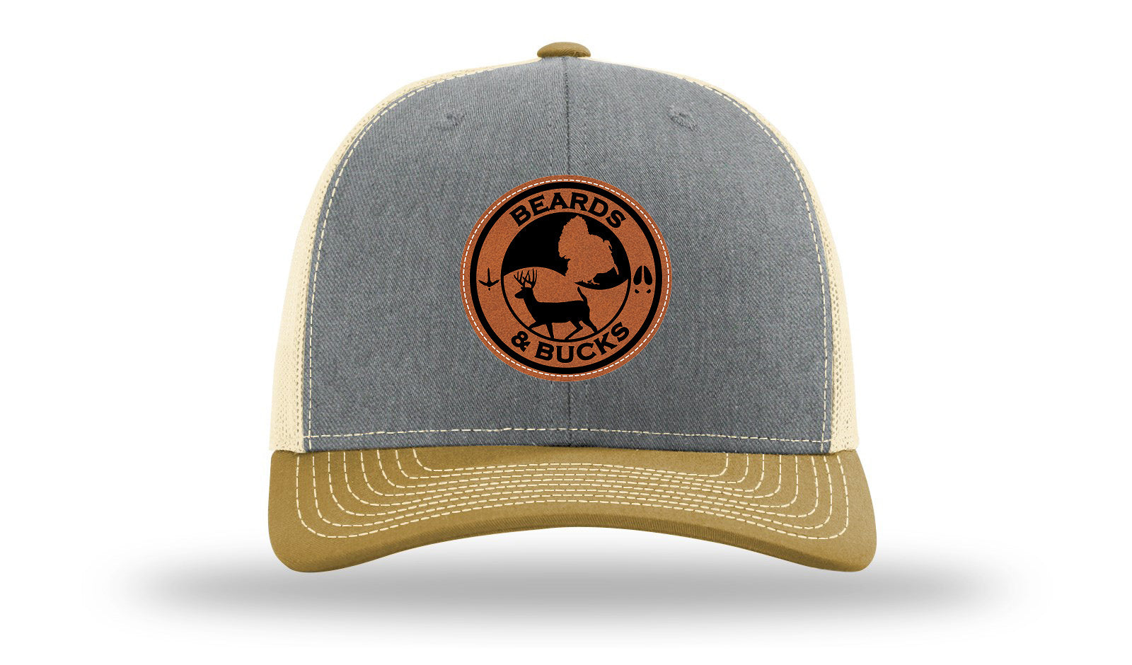 Beards & Bucks Leather Patch Richardson 112 Hat-Heather Grey / Birch / Amber Gold
