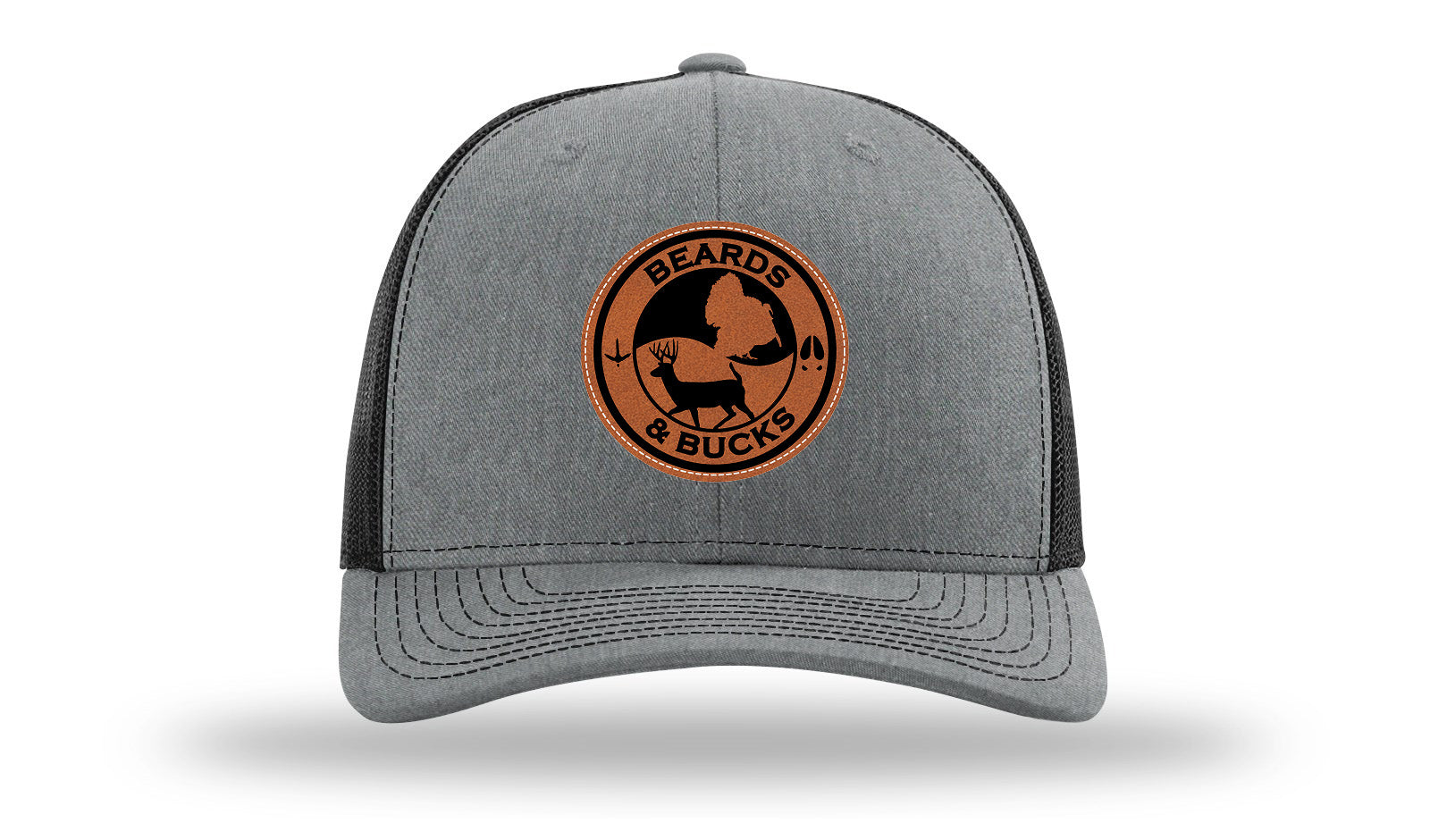 Beards & Bucks Leather Patch Richardson 112 Hat-Heather Grey / Black
