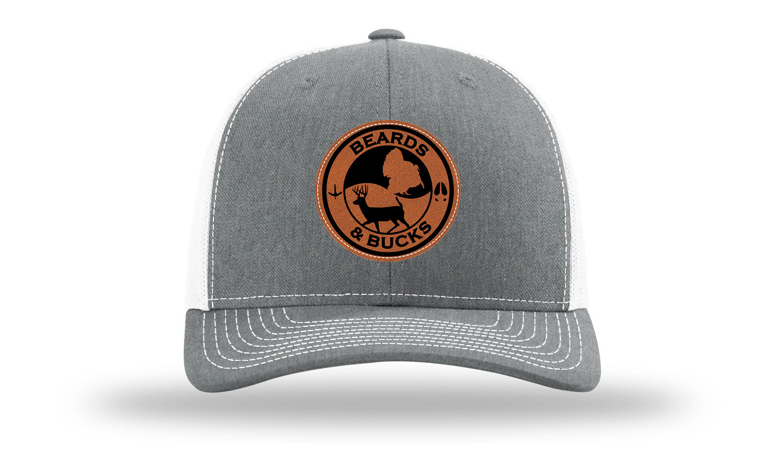 Beards & Bucks Leather Patch Richardson 112 Hat-Heather Grey / White