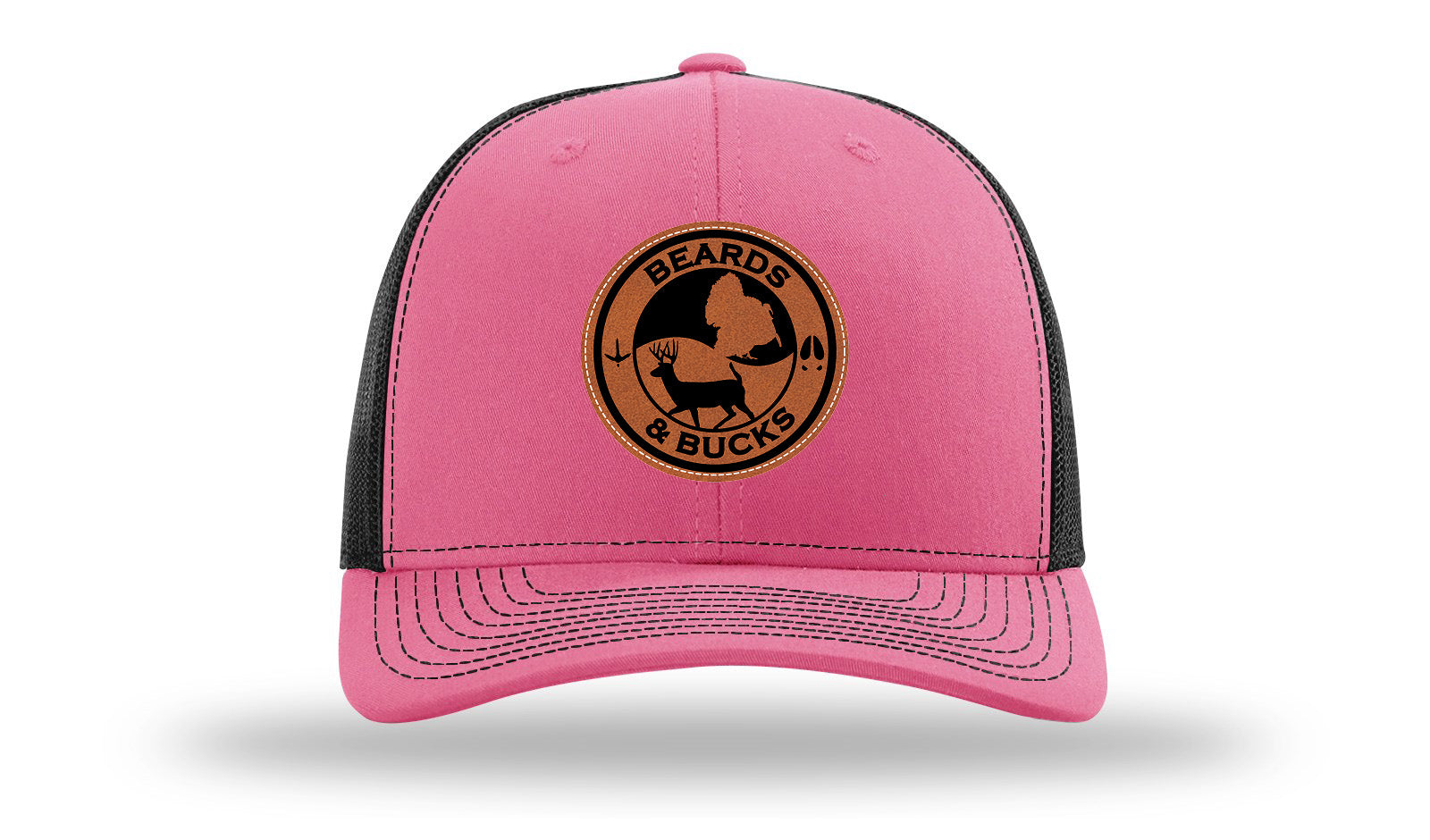 Beards & Bucks Leather Patch Richardson 112 Hat-Hot Pink / Black