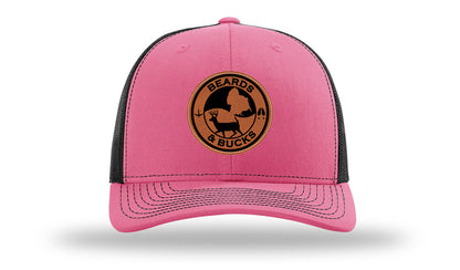 Beards & Bucks Leather Patch Richardson 112 Hat-Hot Pink / Black