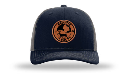 Beards & Bucks Leather Patch Richardson 112 Hat-Navy / Charcoal