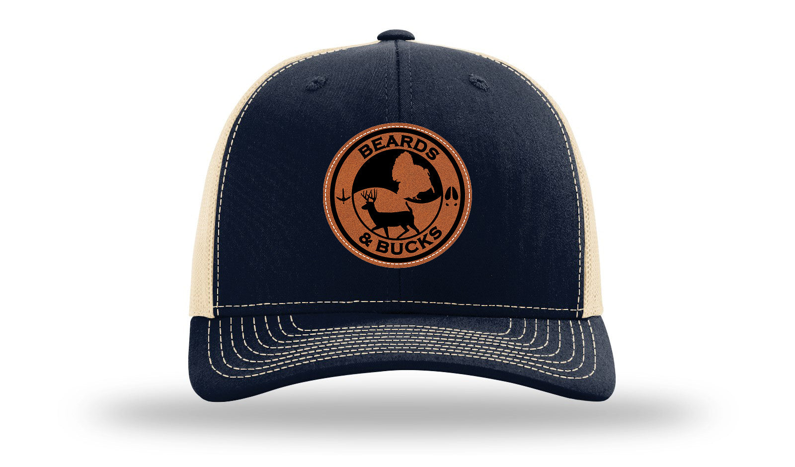 Beards & Bucks Leather Patch Richardson 112 Hat-Navy /  Khaki