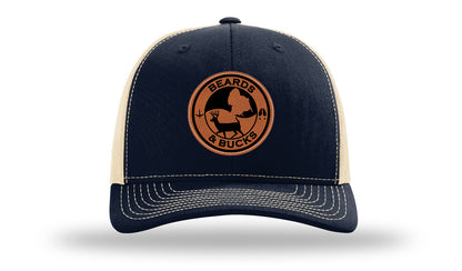 Beards & Bucks Leather Patch Richardson 112 Hat-Navy /  Khaki