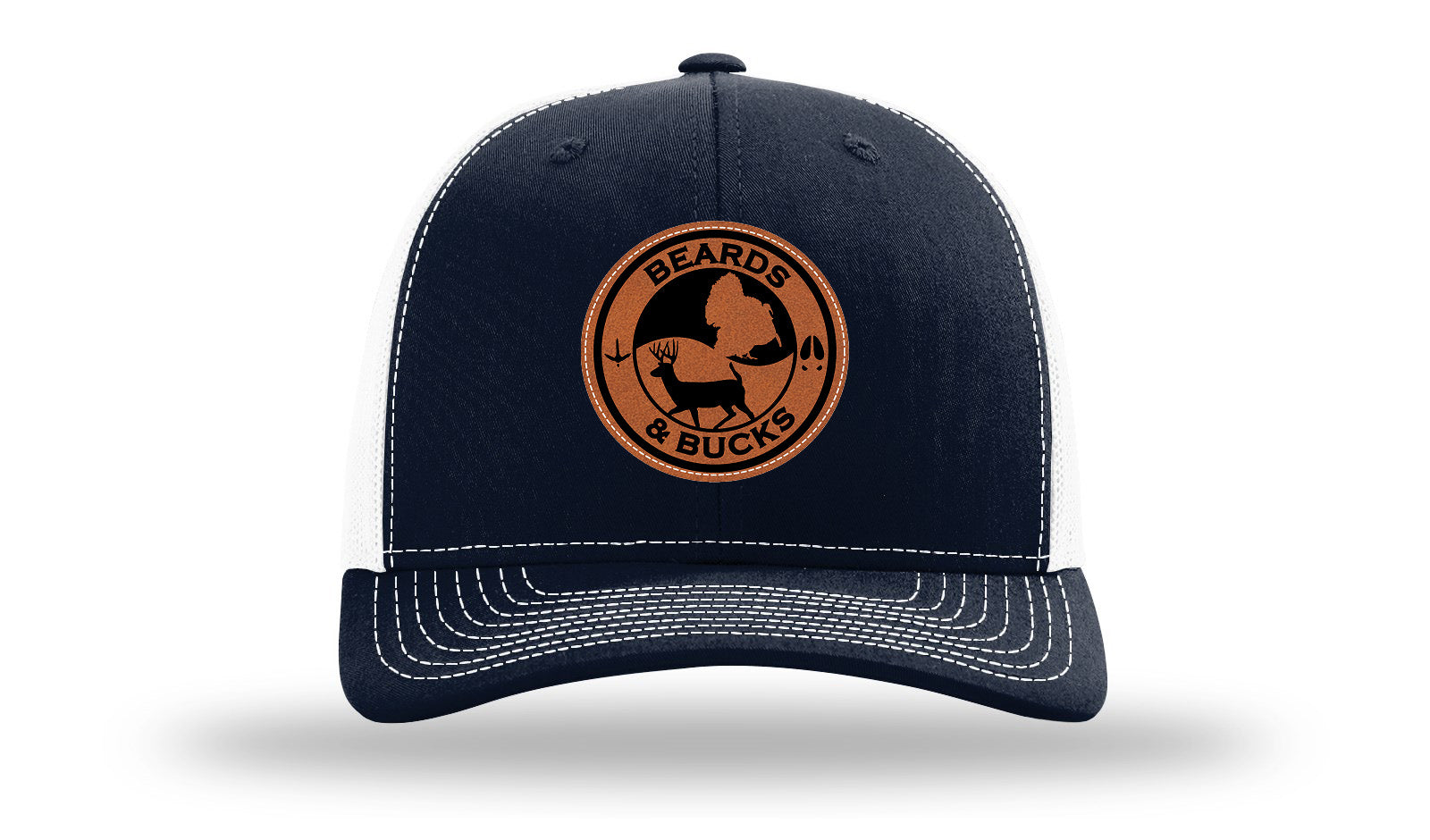 Beards & Bucks Leather Patch Richardson 112 Hat-Navy / White