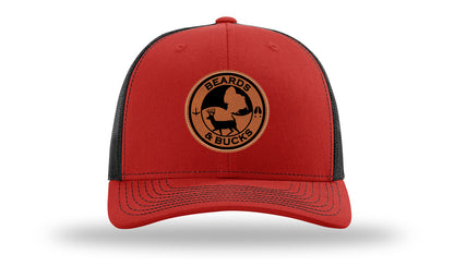 Beards & Bucks Leather Patch Richardson 112 Hat-Red / Black