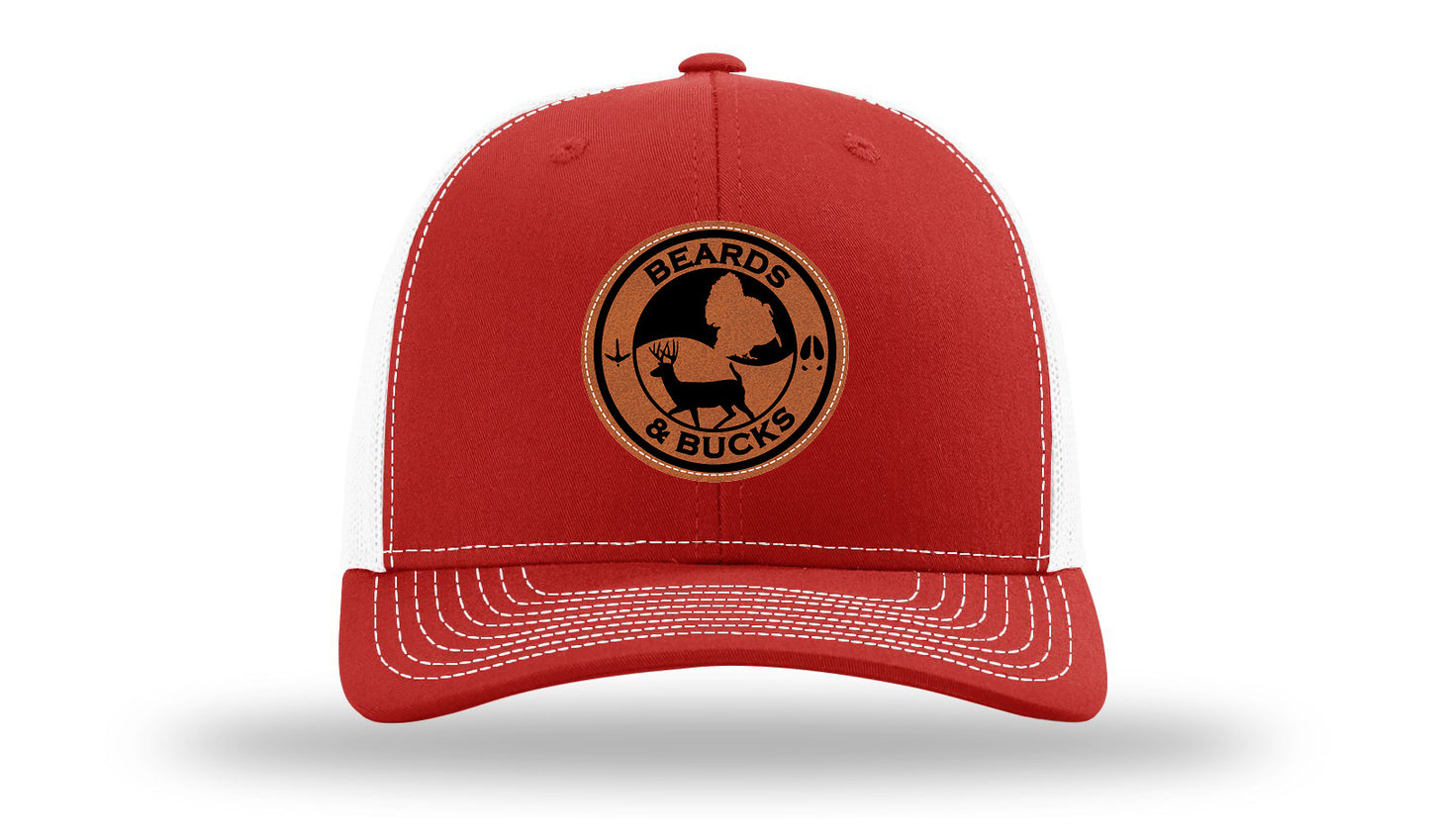 Beards & Bucks Leather Patch Richardson 112 Hat-Red / White