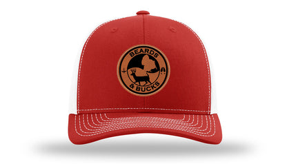 Beards & Bucks Leather Patch Richardson 112 Hat-Red / White