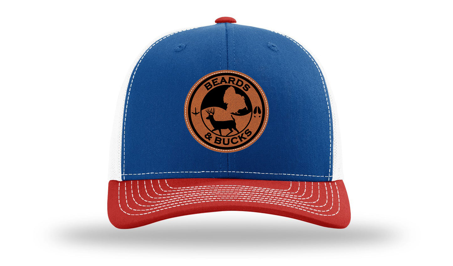 Beards & Bucks Leather Patch Richardson 112 Hat-Royal / White / Red