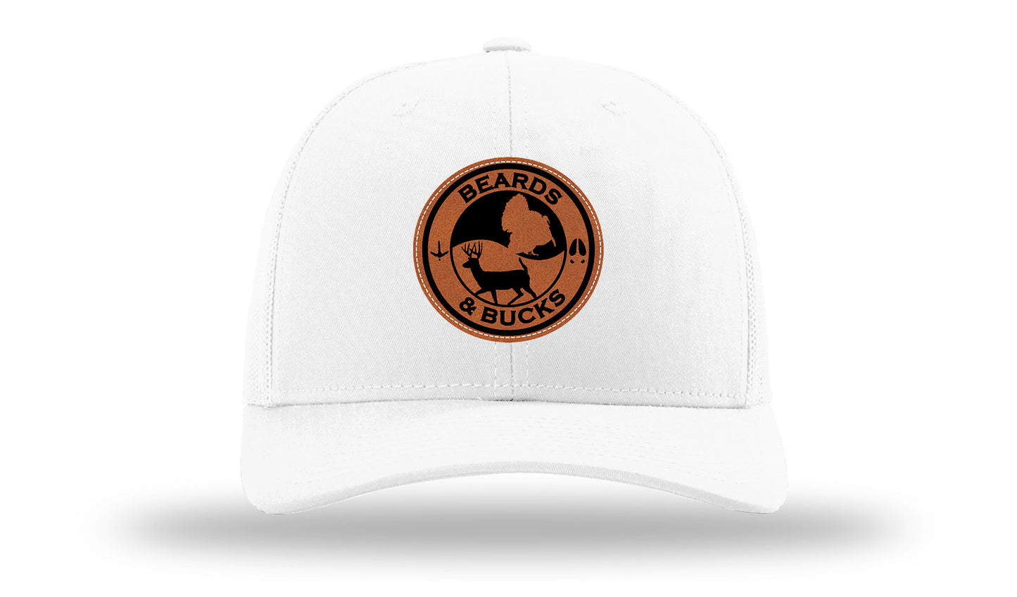 Beards & Bucks Leather Patch Richardson 112 Hat-White