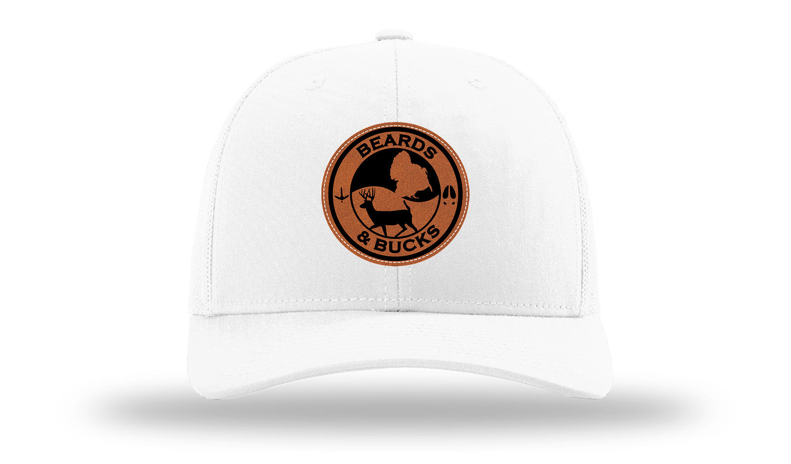 Beards & Bucks Leather Patch Richardson 112 Hat-White