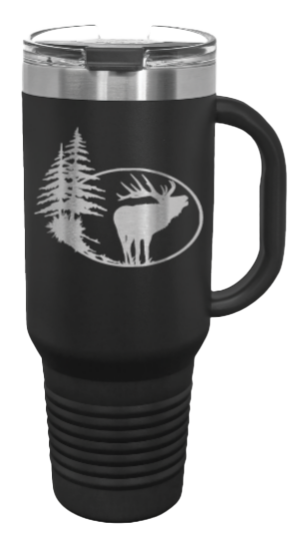 Elk with Trees 40oz Handle Mug Laser Engraved