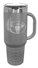Load image into Gallery viewer, Elk with Trees 40oz Handle Mug Laser Engraved
