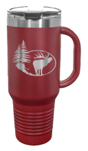 Load image into Gallery viewer, Elk with Trees 40oz Handle Mug Laser Engraved
