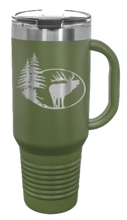 Load image into Gallery viewer, Elk with Trees 40oz Handle Mug Laser Engraved
