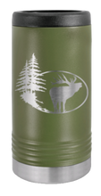 Load image into Gallery viewer, Elk and Trees Laser Engraved Slim Can Insulated Koosie
