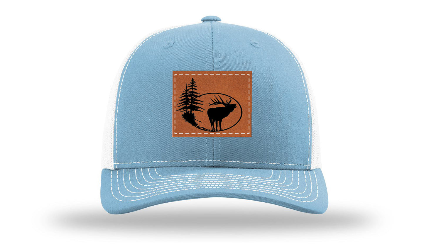 Elk In Trees Leather Patch Richardson 112 Hat