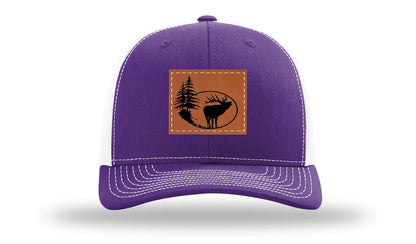 Elk In Trees Leather Patch Richardson 112 Hat