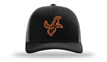 Duck Leather Patch Richardson 112 Hat-Black / Charcoal