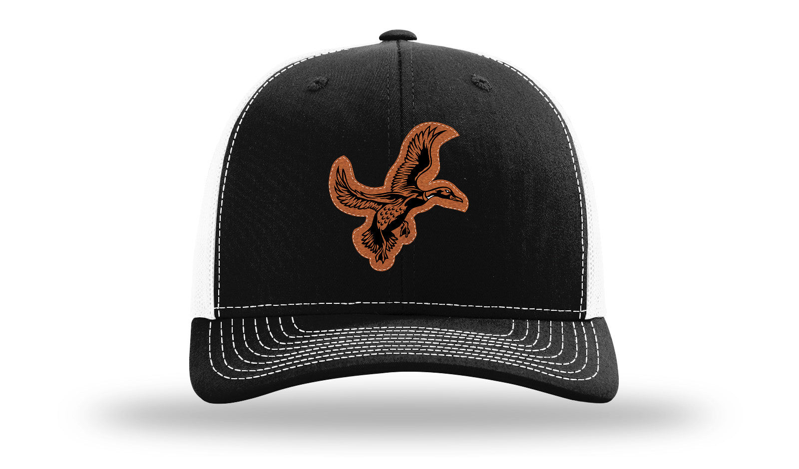 Duck Leather Patch Richardson 112 Hat-Black / White
