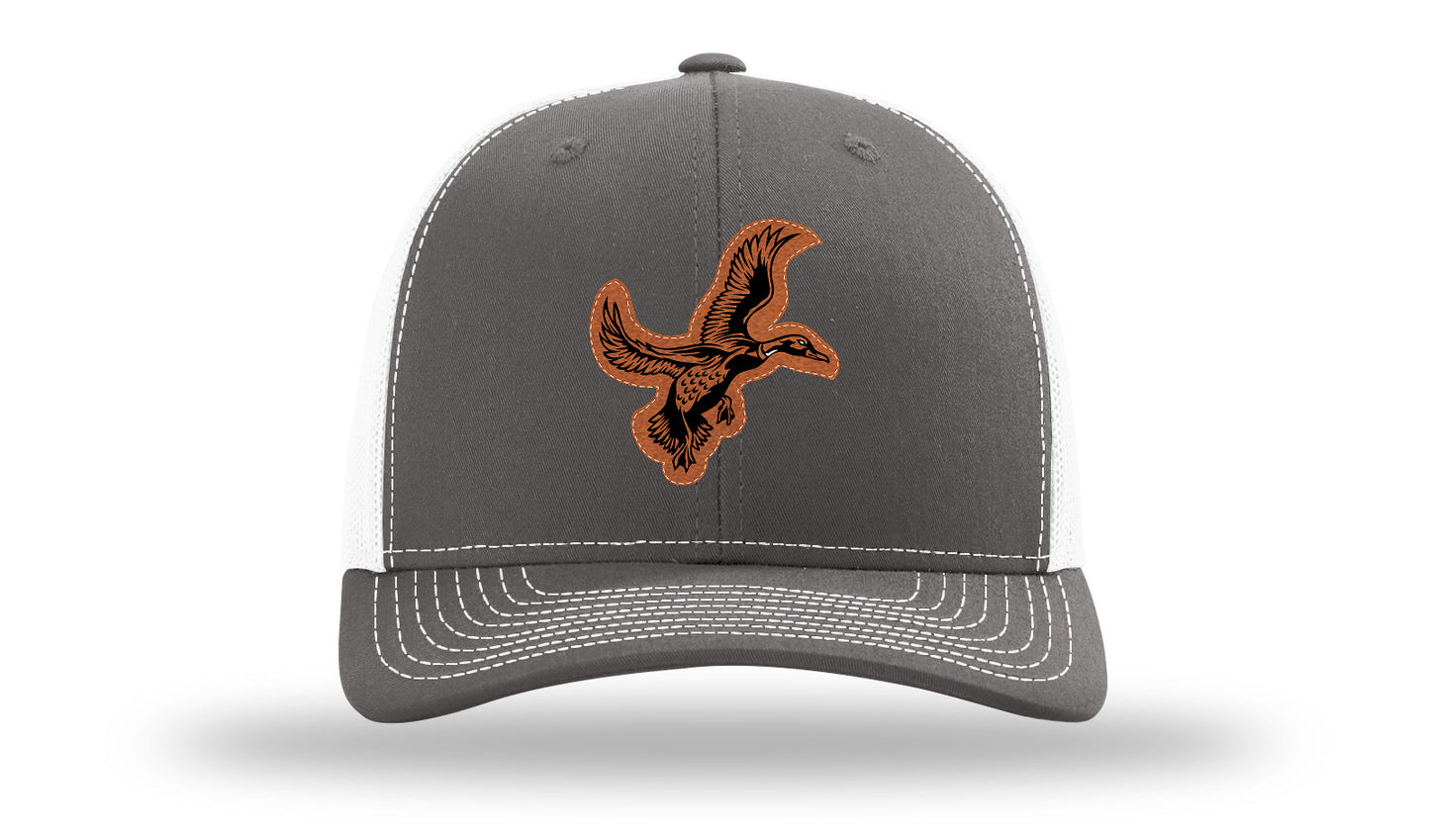 Duck Leather Patch Richardson 112 Hat-Charcoal / White
