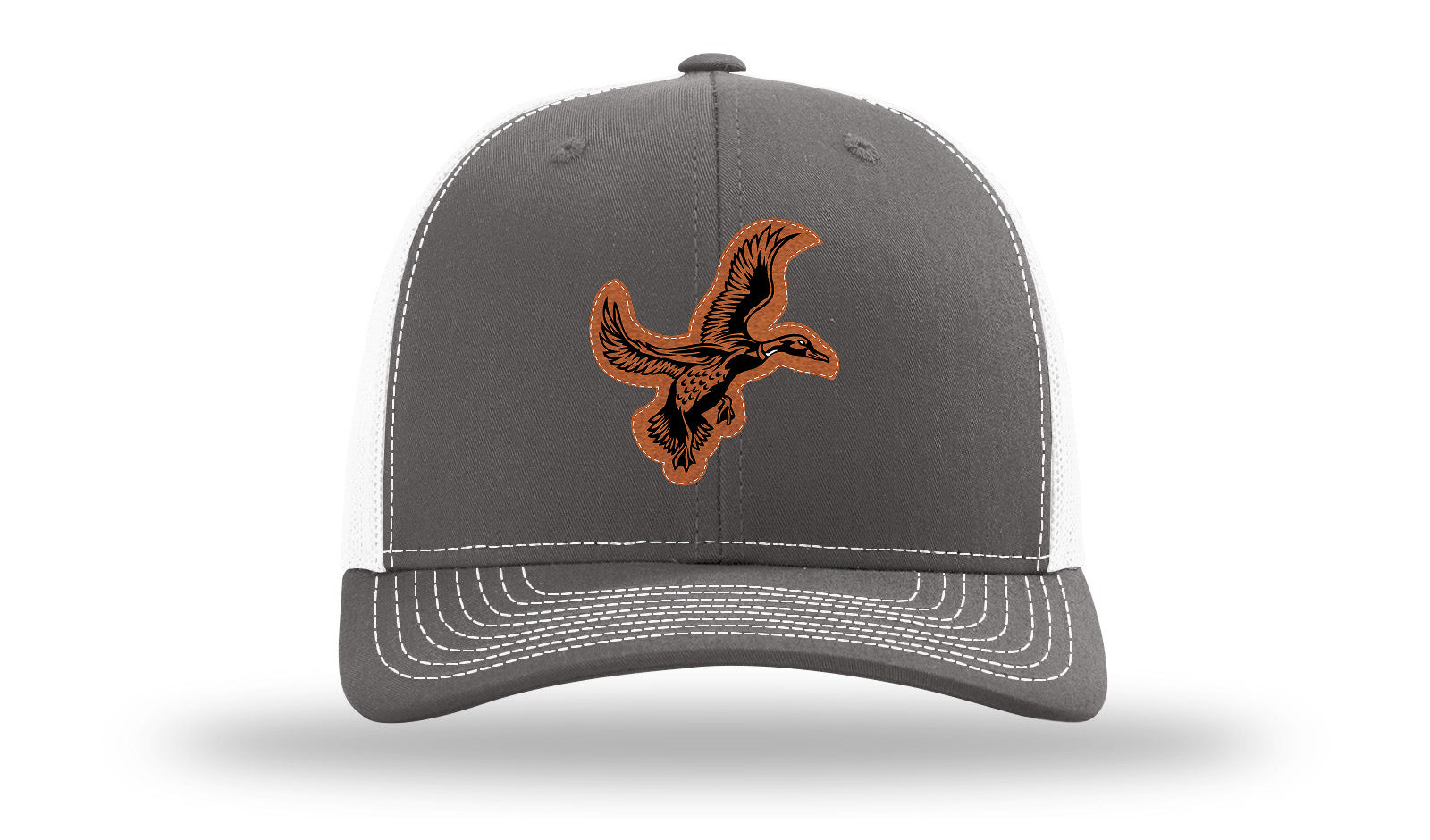 Duck Leather Patch Richardson 112 Hat-Charcoal / White