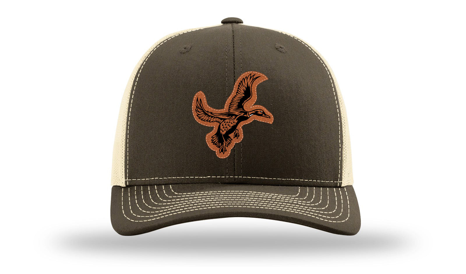 Duck Leather Patch Richardson 112 Hat-Chocolate Chip/  Birch