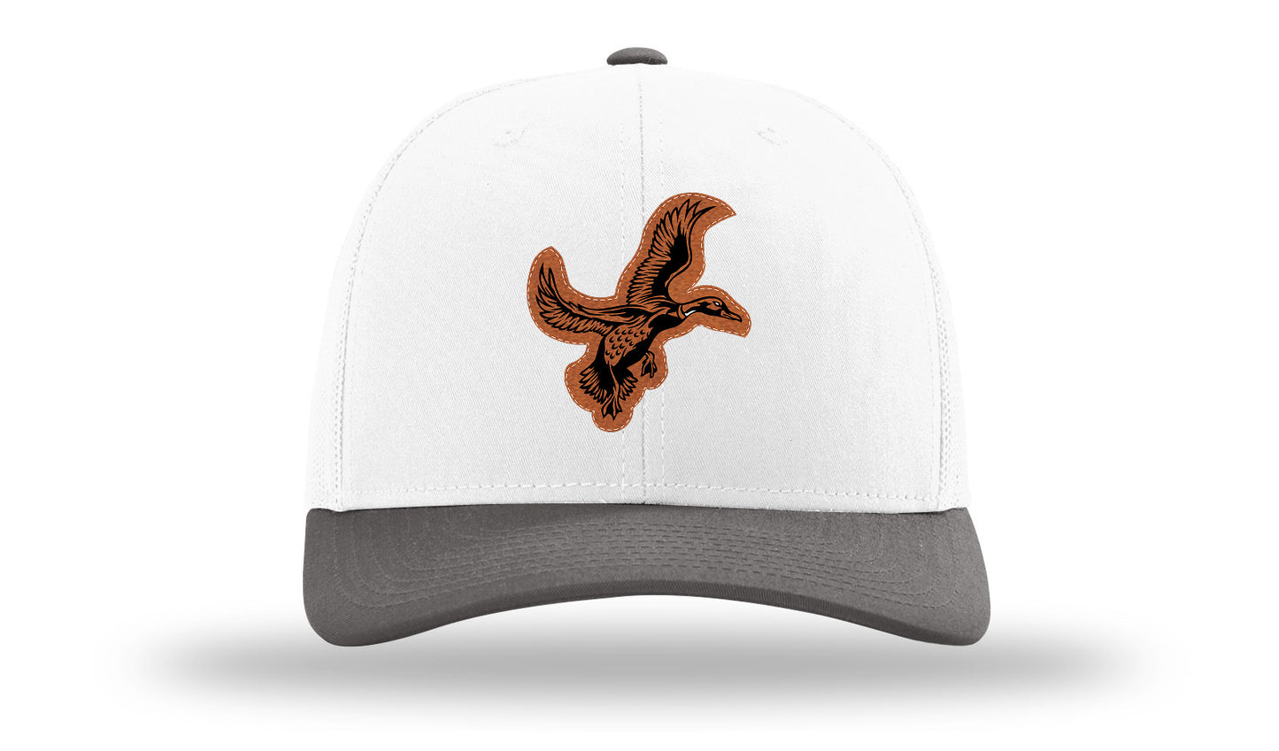 Duck Leather Patch Richardson 112 Hat-White / Charcaol - CMB 