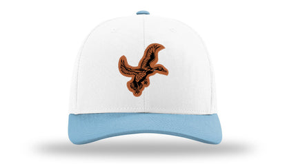 Duck Leather Patch Richardson 112 Hat-White /Columbia Blue - CMB