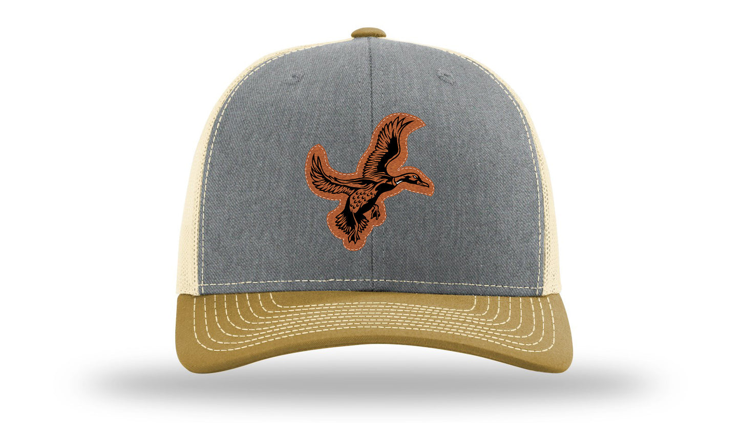 Duck Leather Patch Richardson 112 Hat-Heather Grey / Birch / Amber Gold