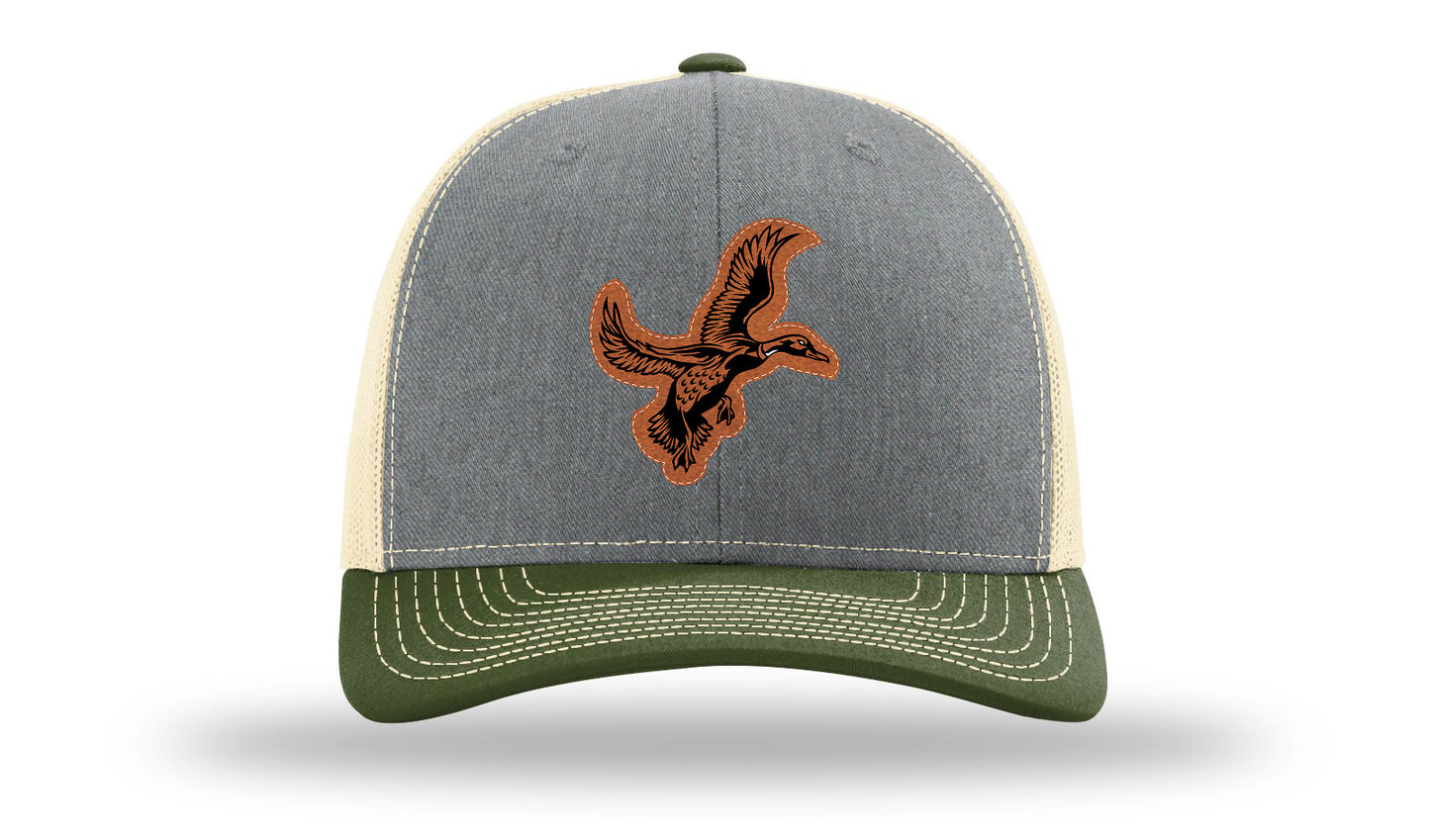 Duck Leather Patch Richardson 112 Hat-Heather Grey / Birch / Army Olive